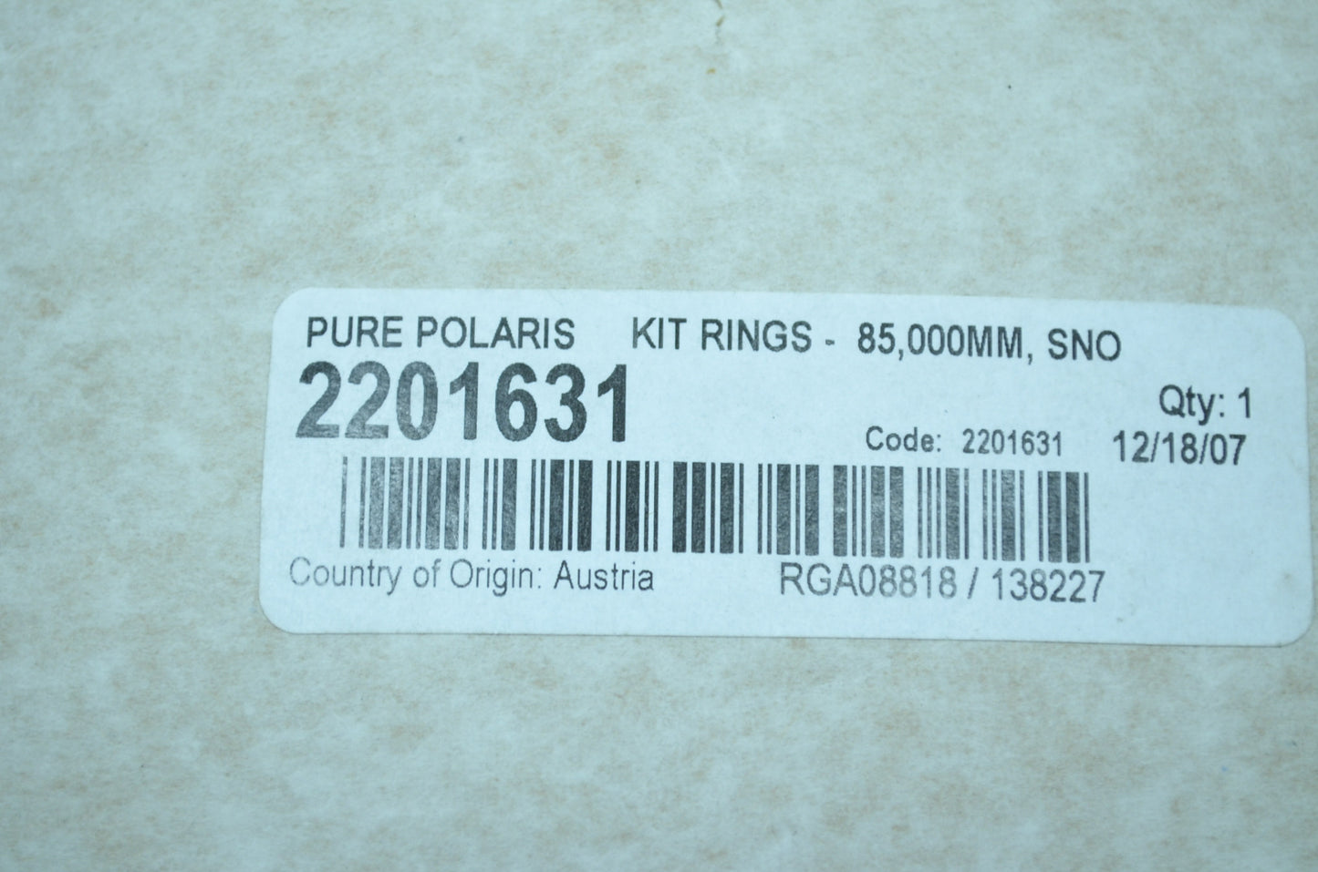 NEW OEM Polaris Piston Ring Kit Standard 85mm RMK XC SP Edge 800 2201631 NOS