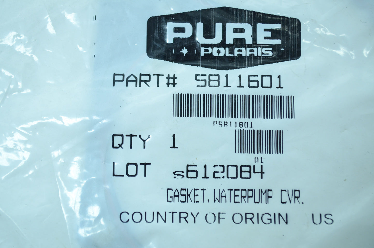 OEM Polaris 5811601 Water Pump Cover Gasket NOS