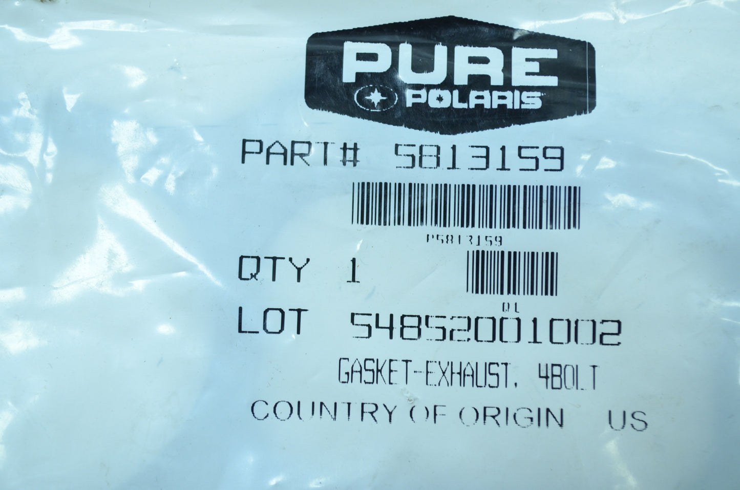 OEM Polaris 5813159 Exhaust Gasket 4 Bolt NOS
