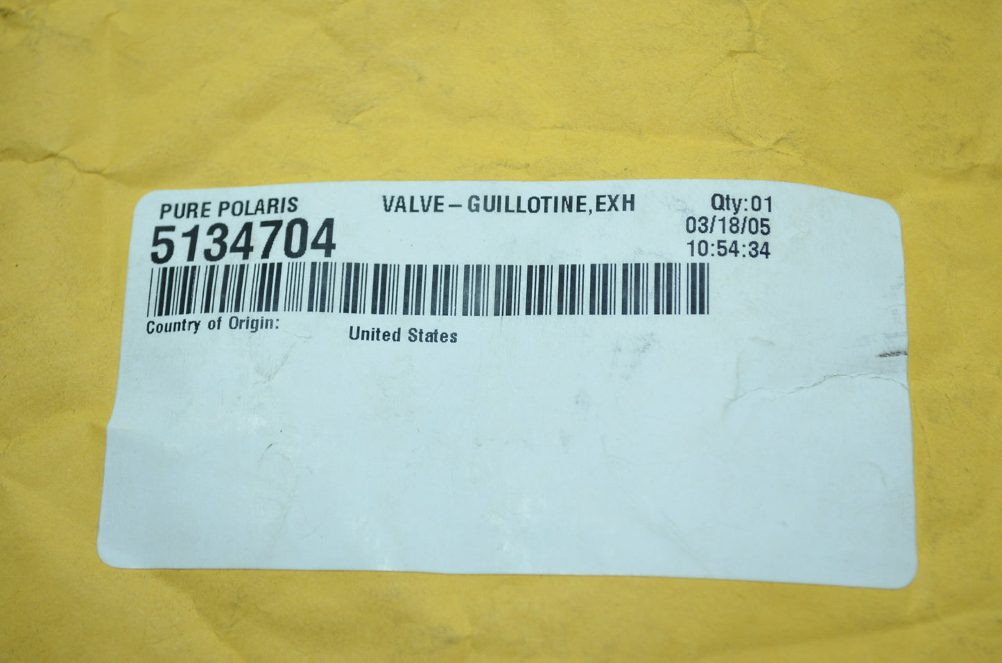 OEM Polaris 5134704 Exhaust Guillotine Valve NOS
