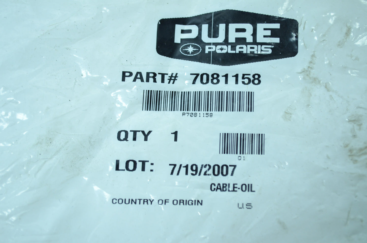 OEM Polaris 7081158 Oil Cable NOS
