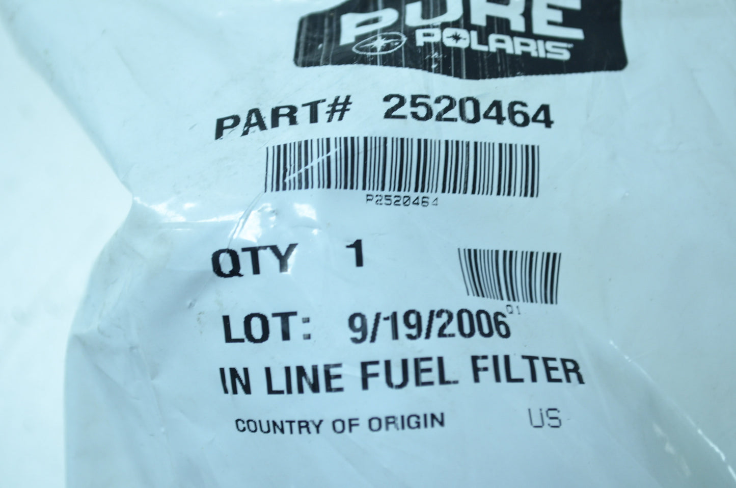 OEM Polaris 2520464 Quick Connect Fuel Filter NOS