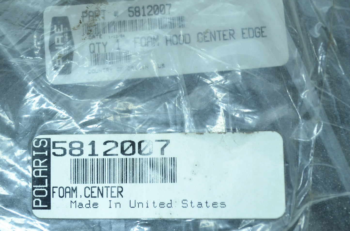 OEM Polaris 5812007 Center Foam NOS
