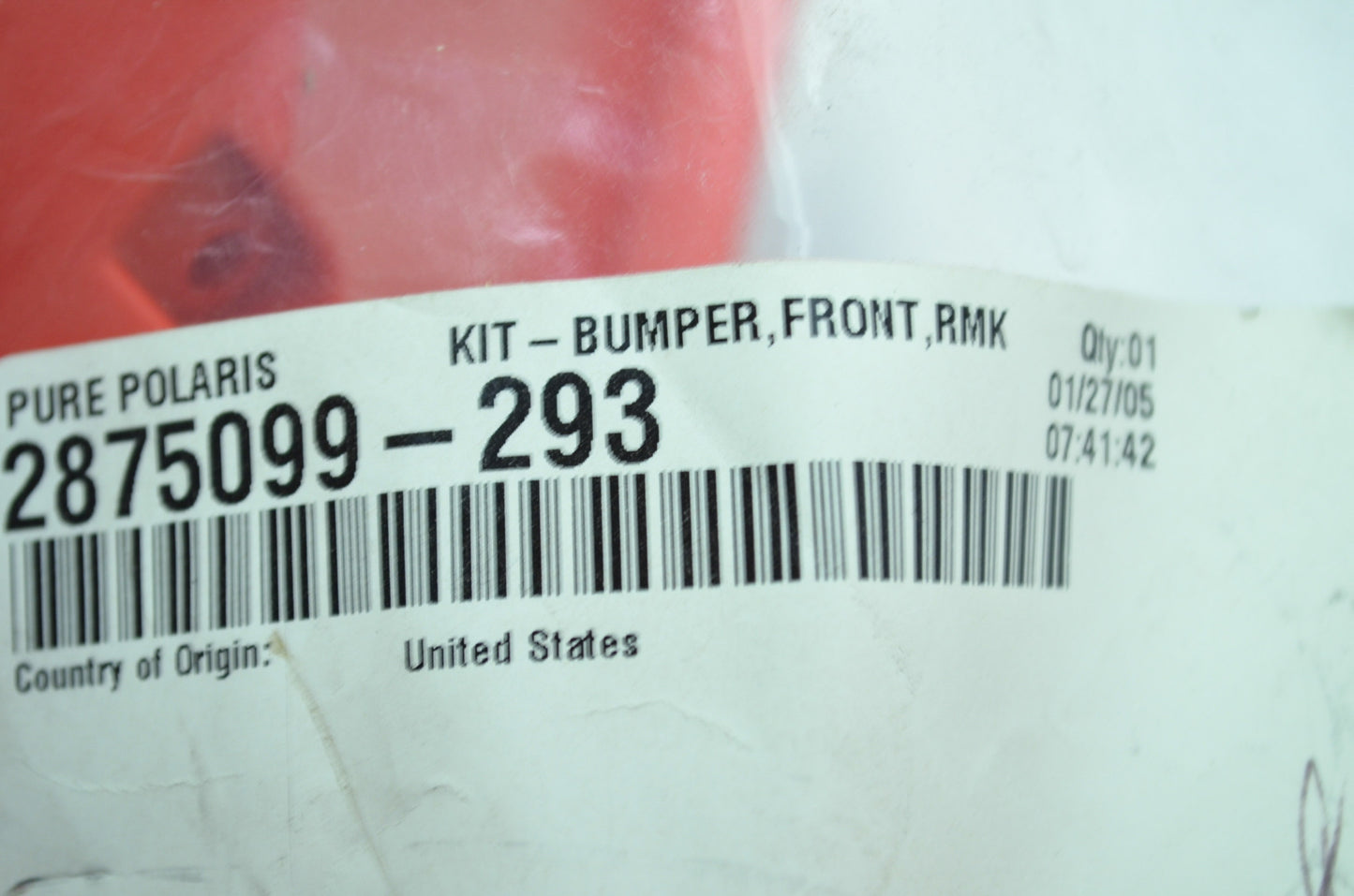 NEW OEM Polaris Front Bumper Kit RMK 2875099-293 NOS