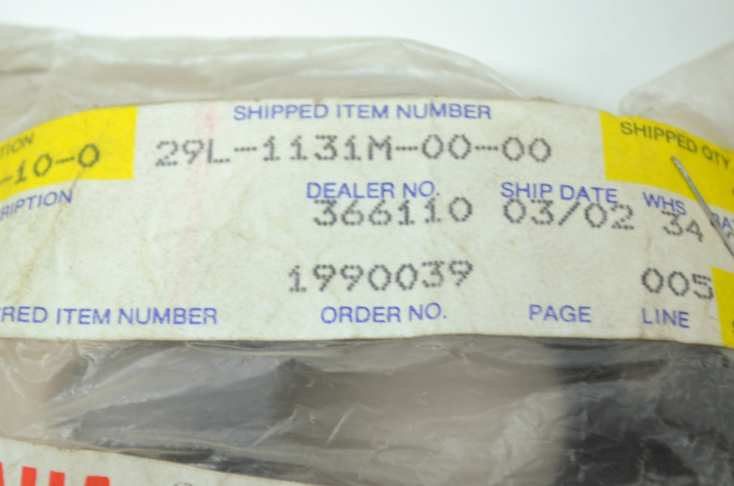 OEM Yamaha 29L-1131M-00-00 Cover NOS