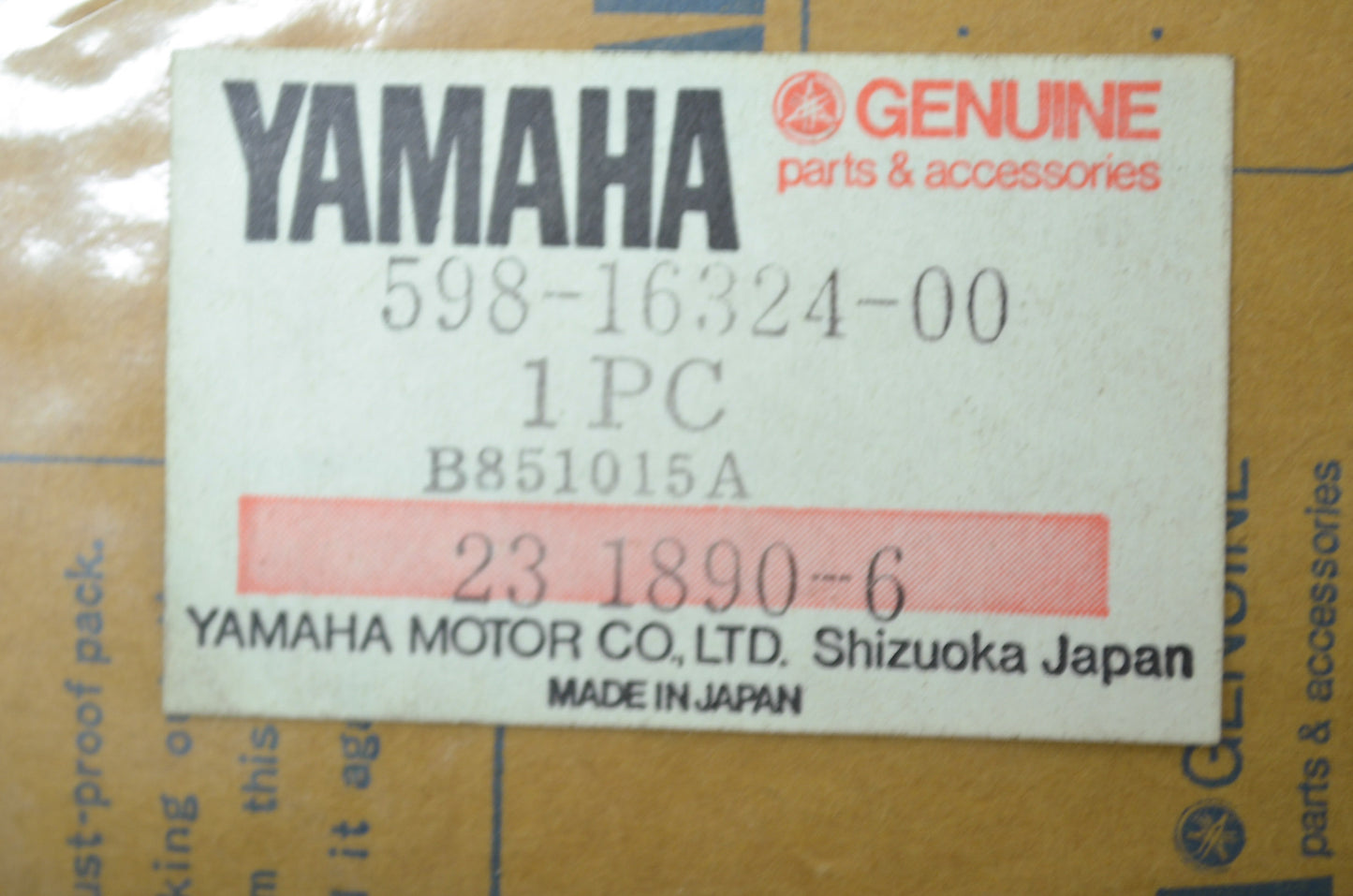 OEM Yamaha 598-16324-00-00 Clutch Plate 1 NOS
