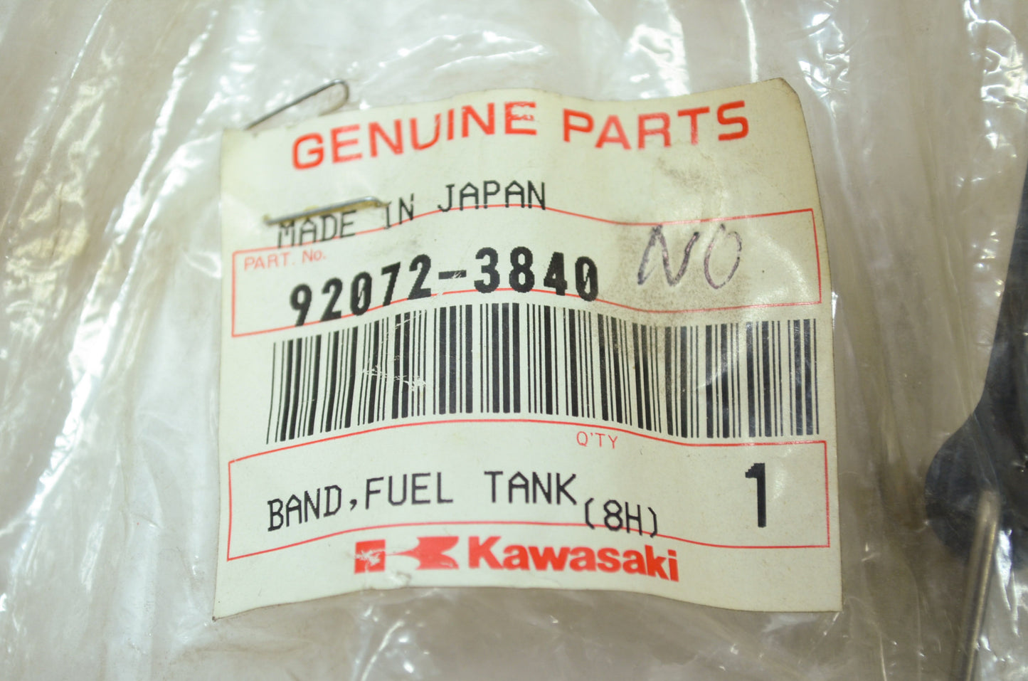 OEM Kawasaki 92072-3840 Fuel Tank Band NOS