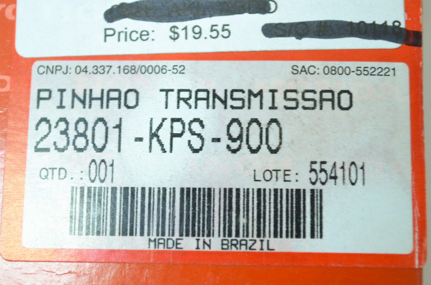 OEM Honda 23801-KPS-900 Sprocket 13T NOS