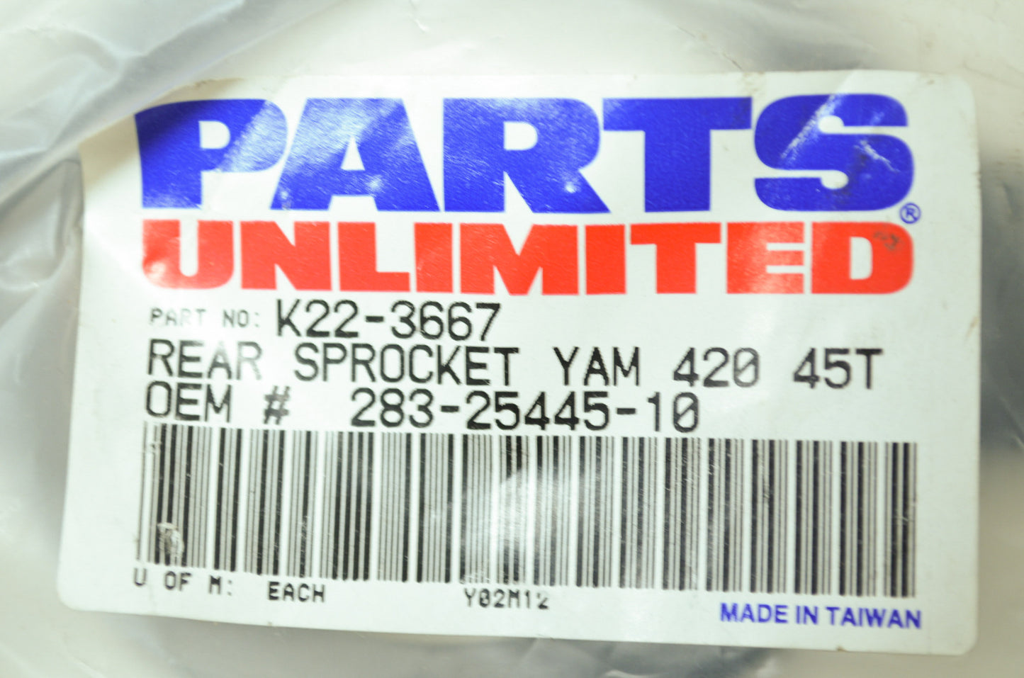 NEW Parts Unlimited Yamaha Sprocket 45T 1977-1983 DT100 283-25445-10, K22-3667 N