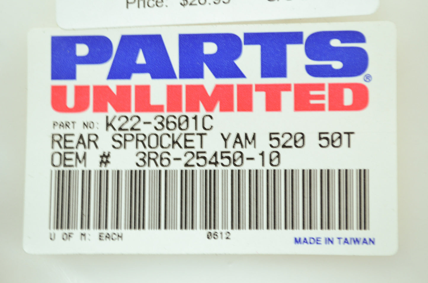 NEW Parts Unlimited Yamaha Sprocket 50T 3R6-25450-10 NOS