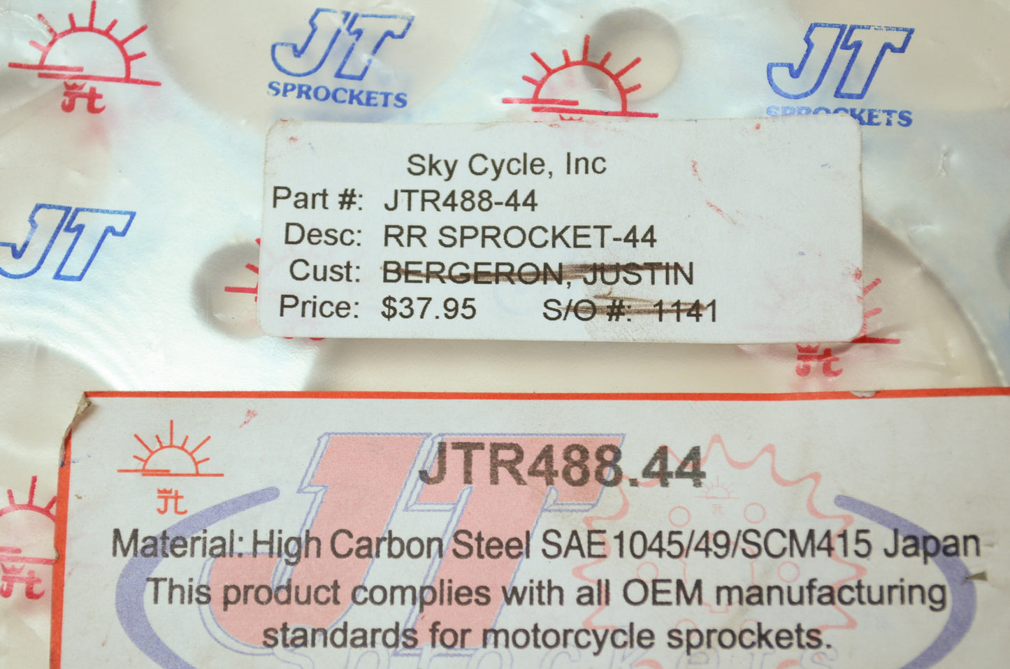 NEW JT Sprockets Kawasaki Sprocket 44T ZX750 ZX-9R ZX900 ZX1200 JTR488.44 NOS
