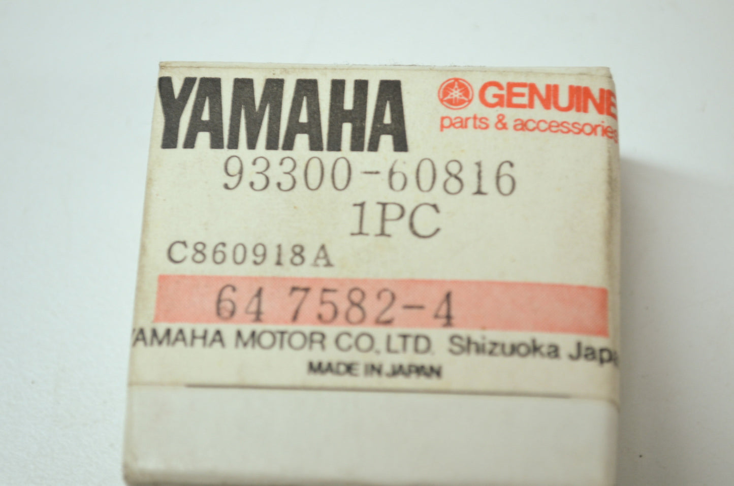 OEM Yamaha 93300-60816-00 Bearing NOS