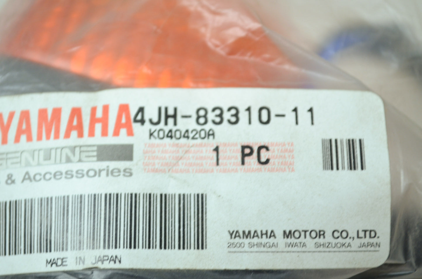 NEW OEM Yamaha Front Turn Signal R1 R6 YZF1000 YZF600 YZF750 4JH-83310-11-00 NOS