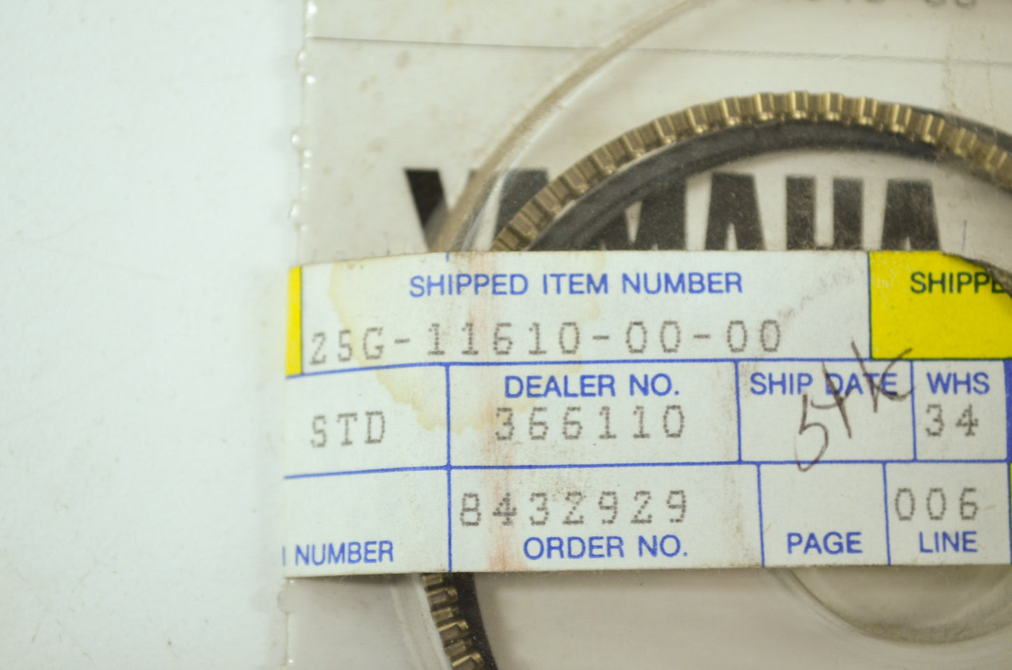 OEM Yamaha 25G-11610-00-00 Piston Ring Set STD NOS