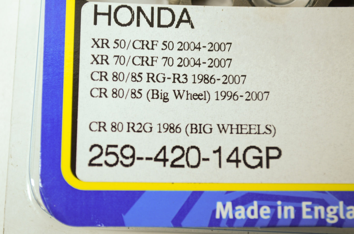 NEW Renthal Honda Sprocket 14 Tooth XR50 XR70 CRF50 CRF70 CR80 259-420-14GP NOS