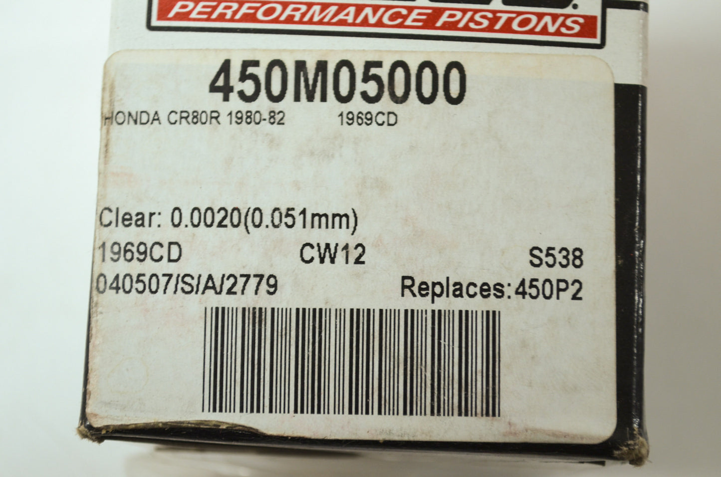 NEW Wiseco Honda Piston Kit 1980-1982 CR80 CR80R 450M05000 NOS