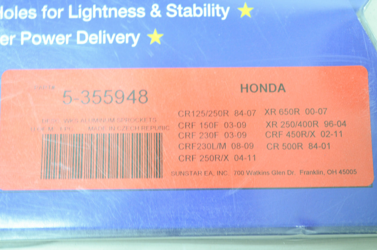 NEW Sunstar Honda Sprocket 48 Tooth CRF 150 230 250 450 5-355948 NOS