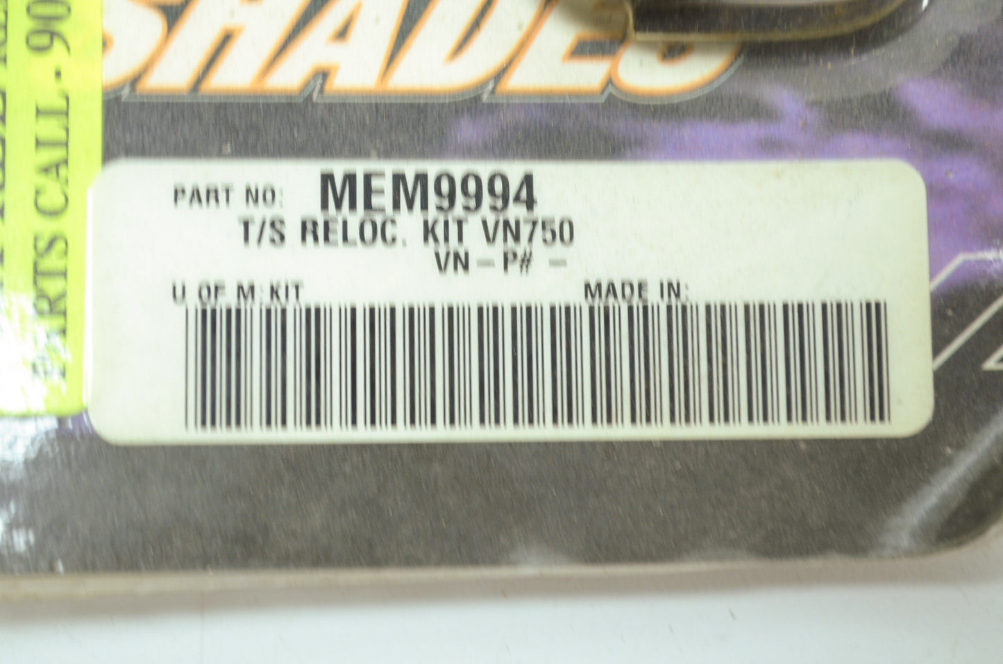 NEW Memphis Shades T/S Relocation Kit 86-05 Kawasaki Vulcan 750 MEM9994 NOS
