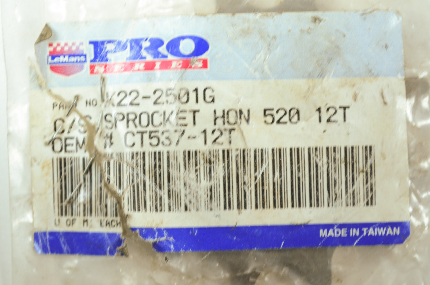 NEW Le Mans Honda Sprocket 12 Tooth K22-2501G NOS
