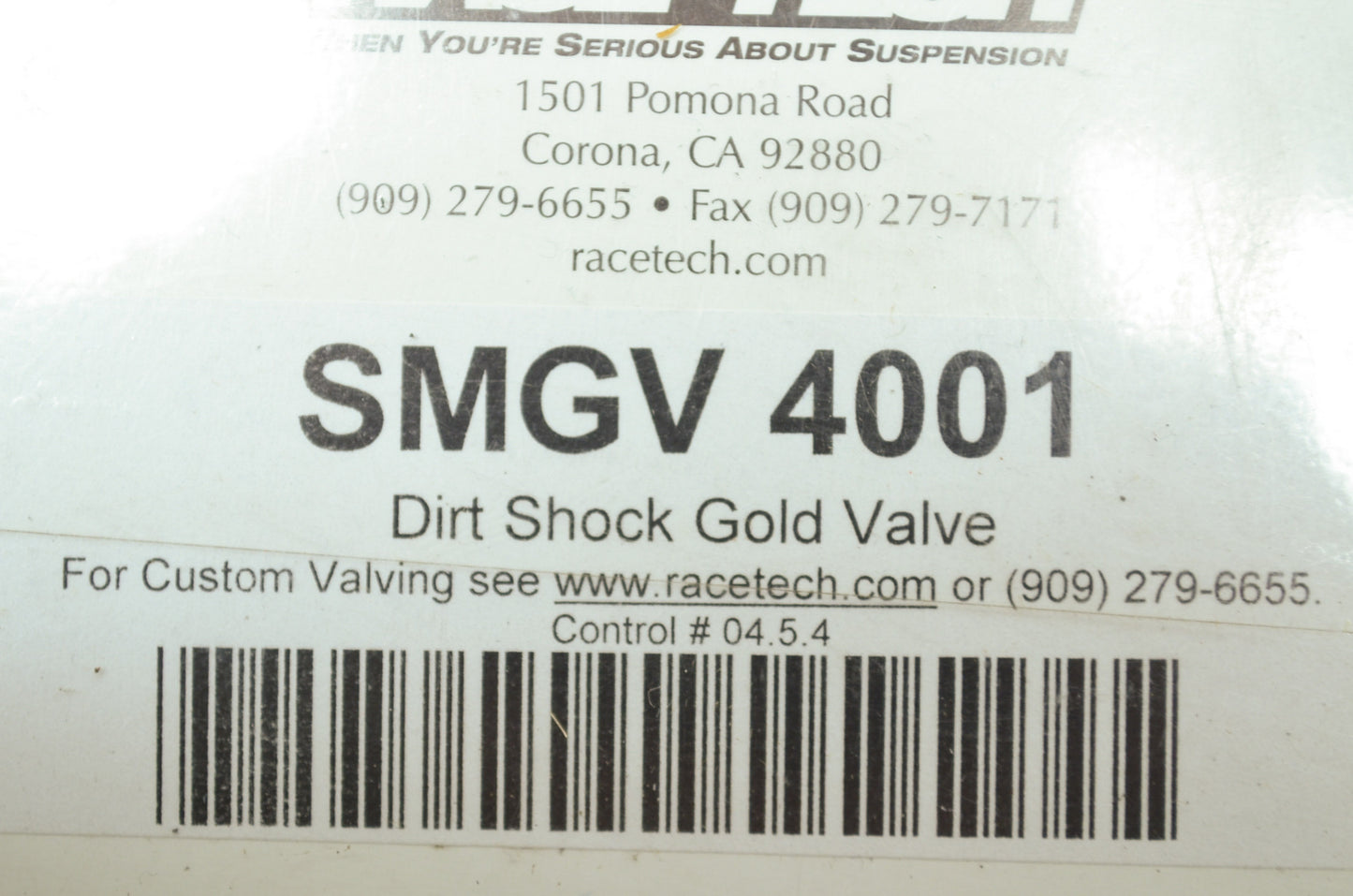 NEW Race Tech Shock Gold Valve Kit SMGV-4001 NOS