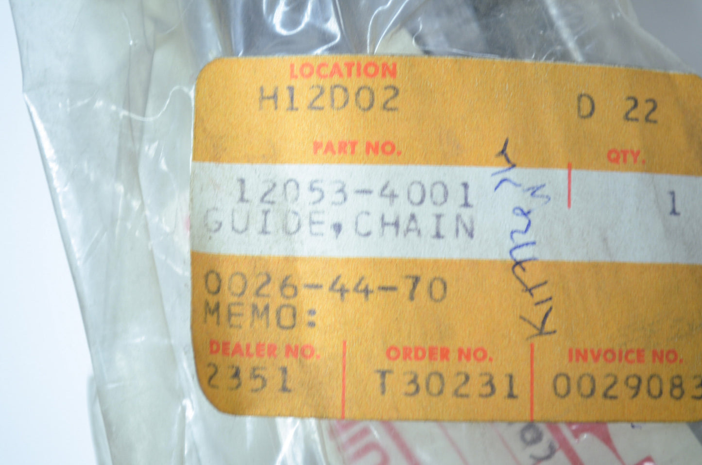 OEM Kawasaki 12053-4001 Chain Guide NOS