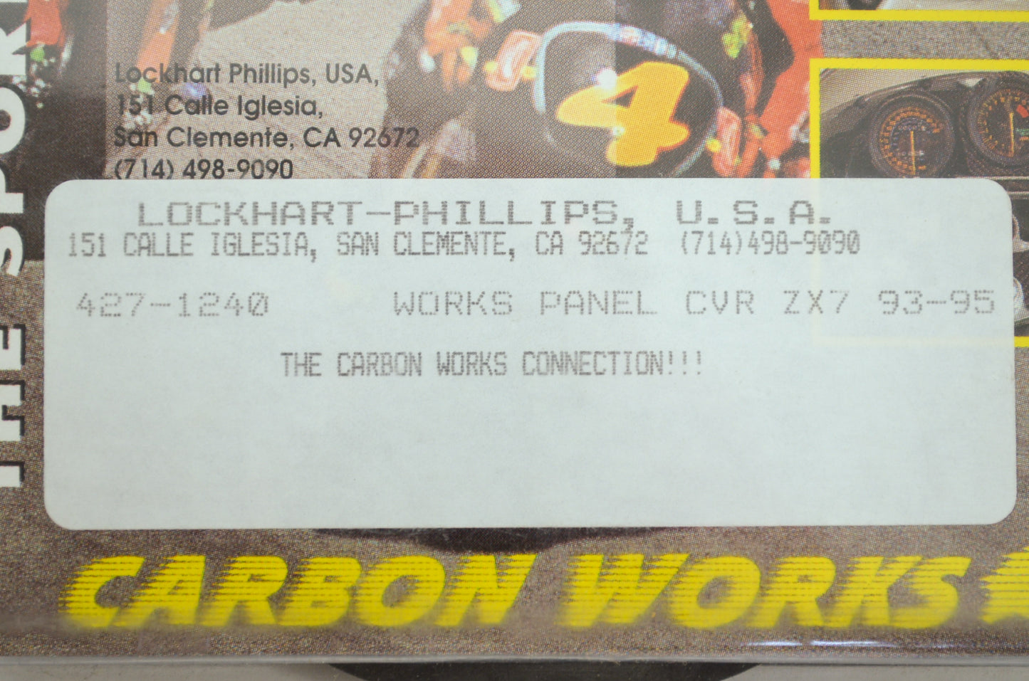 NEW LP Racing ZX7 Works Panel Carbon Fiber 1993-1995 427-1240 NOS