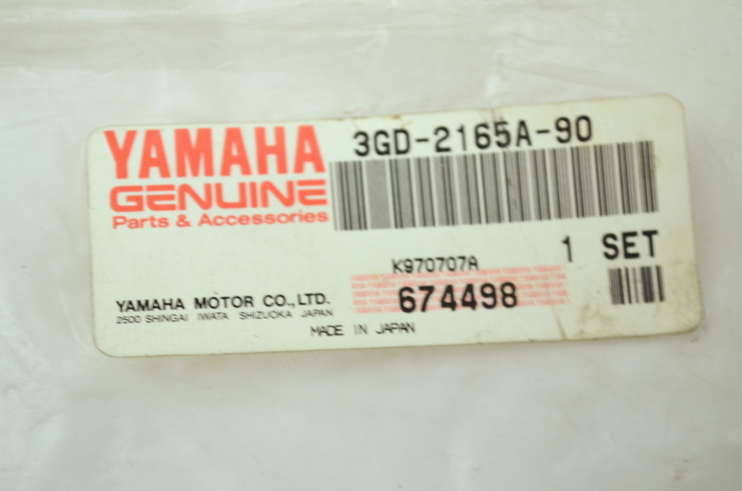 OEM Yamaha 3GD-2165A-90-00 Rear Fender Graphic Set NOS
