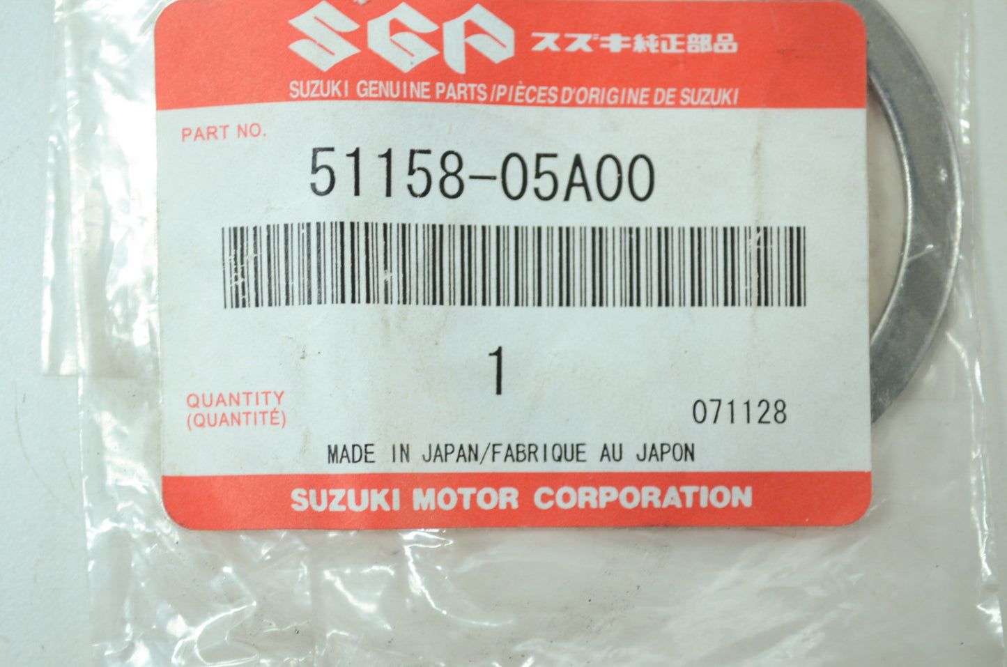 OEM Suzuki 51158-05A00 Washer NOS