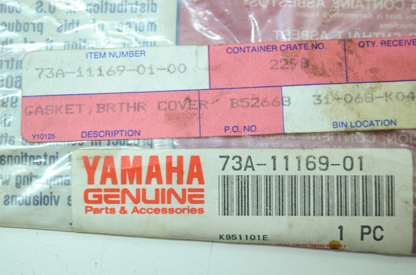 NEW OEM Yamaha Breather Cover Gasket 73A-11169-01-00 NOS
