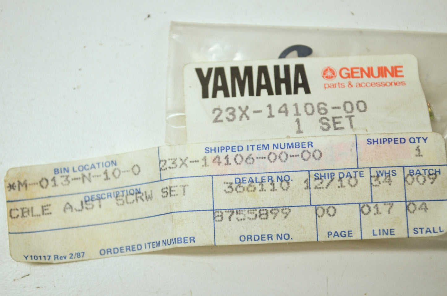 NEW OEM Yamaha Cable Adjuster Set DT250 IT250 IT400 YZ125 YZ250 23X-14106-00-00