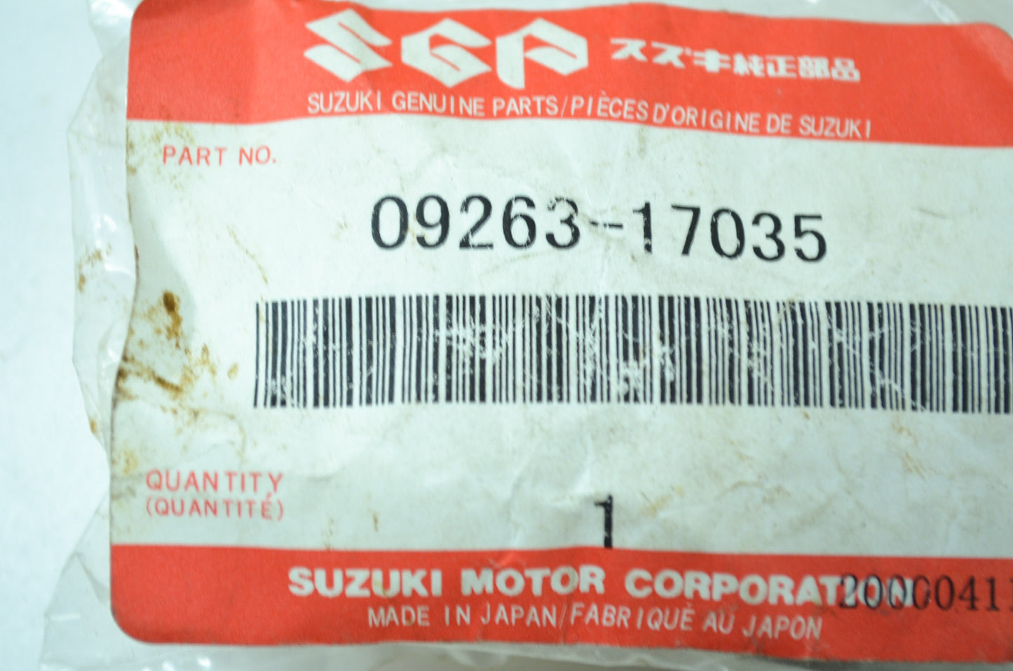 NEW OEM Suzuki Crank Bearing 17x24x14 09263-17035 NOS
