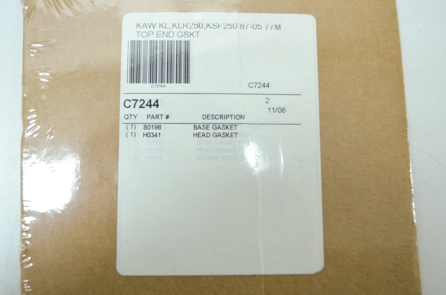 NEW Cometic Kawasaki Top End Gasket Set 87-05 KLR250 KSF250 C7244 NOS