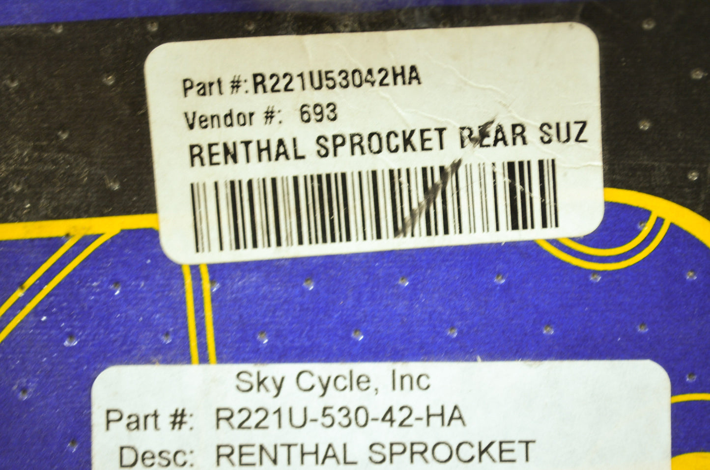 NEW Renthal Suzuki Rear Sprocket 42T R221U-530-42-HA NOS