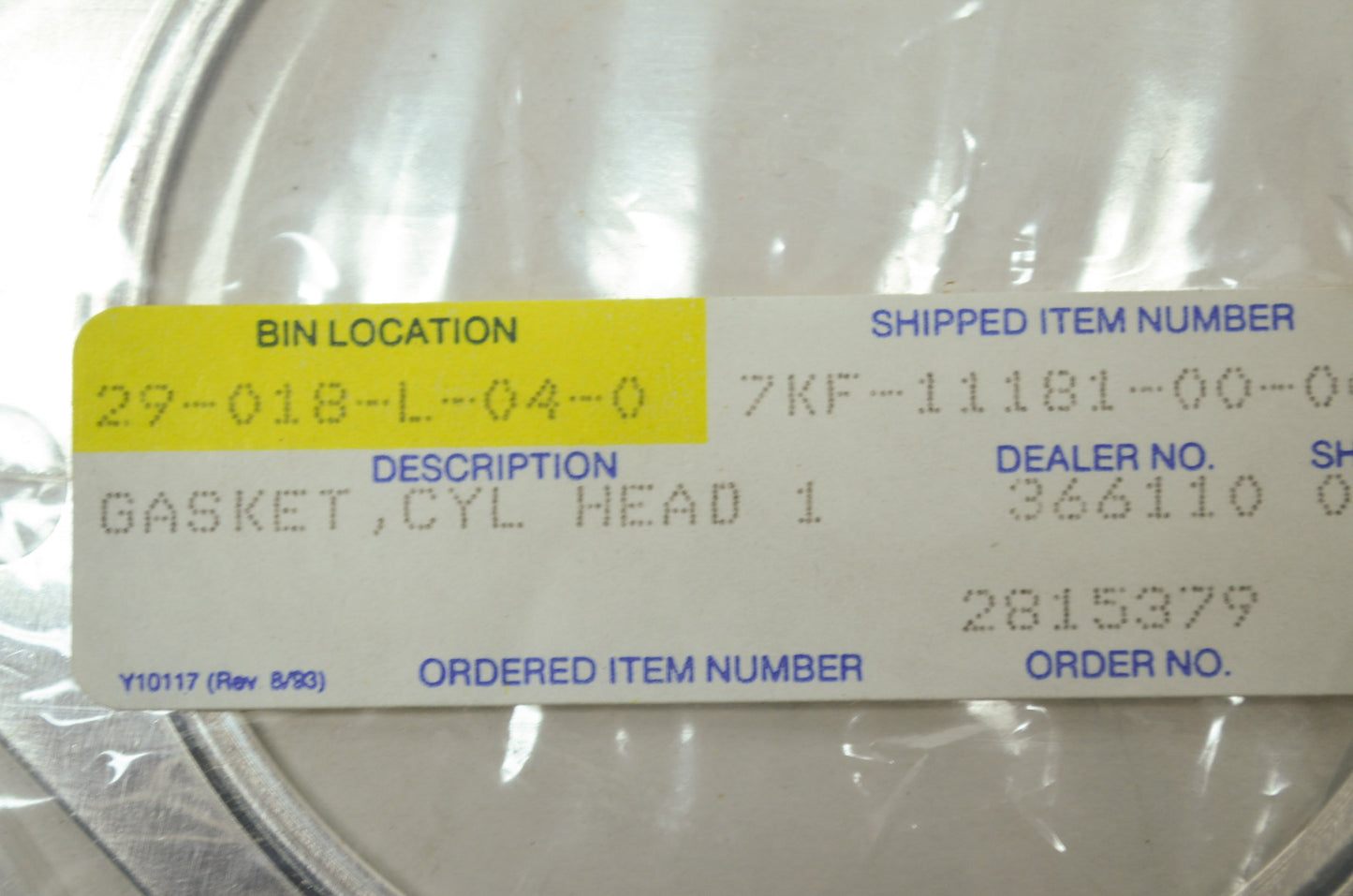 OEM Yamaha 7KF-11181-00-00 Cylinder Head Gasket 1 NOS