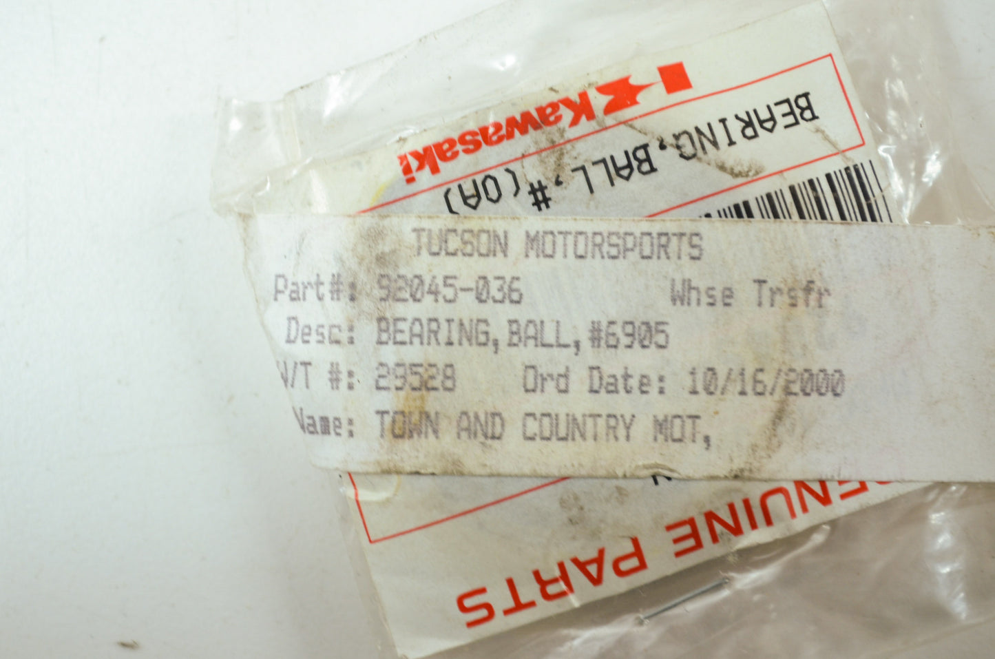 OEM Kawasaki 92045-036 Ball Bearing #6905 NOS