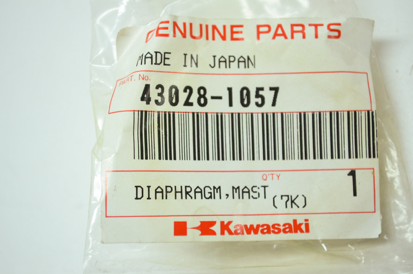 OEM Kawasaki 43028-1057 Diaphragm NOS