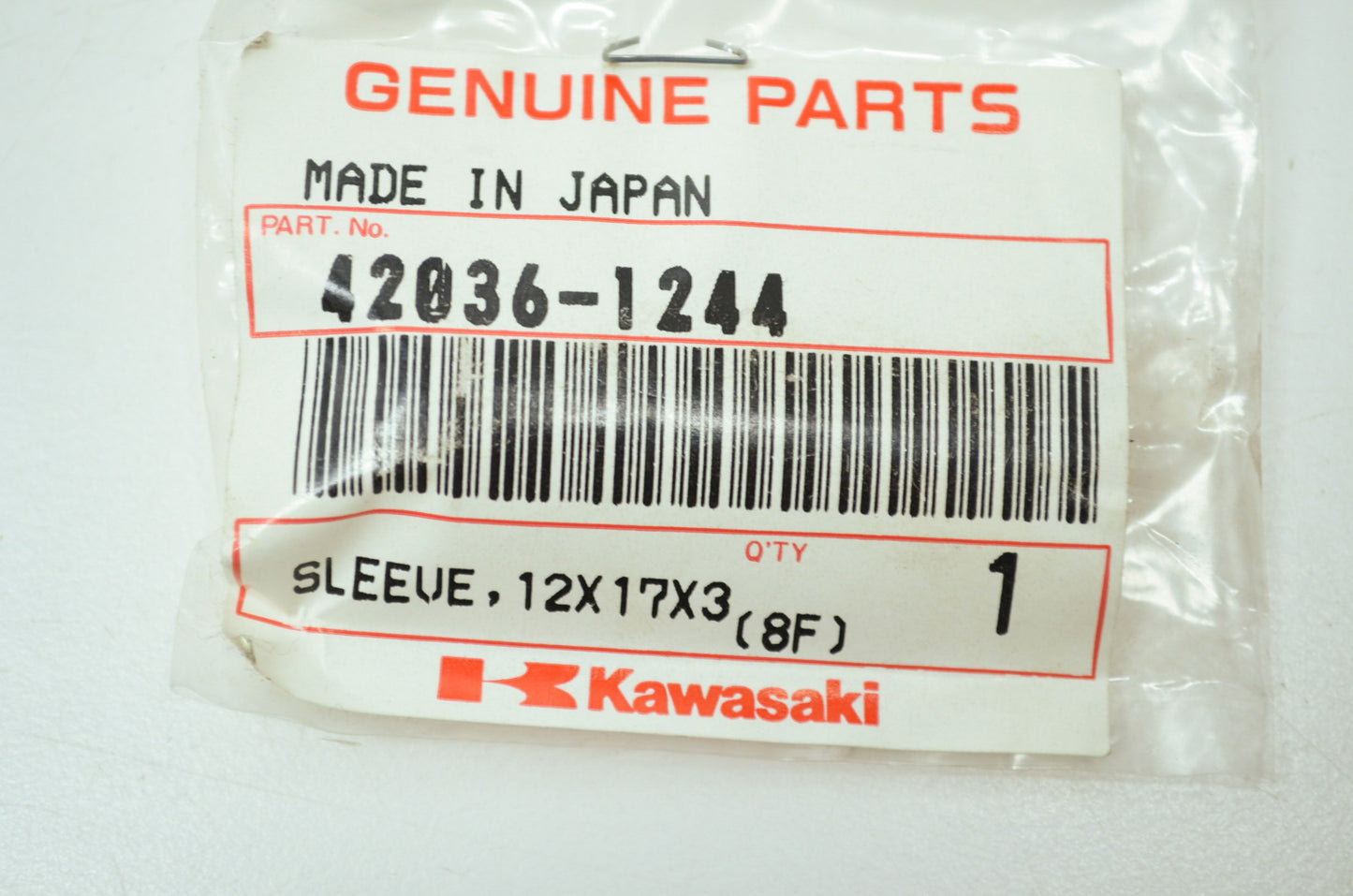 OEM Kawasaki 42036-1244 Sleeve 12X17X36 NOS