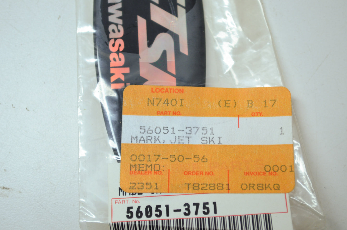 OEM Kawasaki 56051-3751 Jet Ski Mark NOS