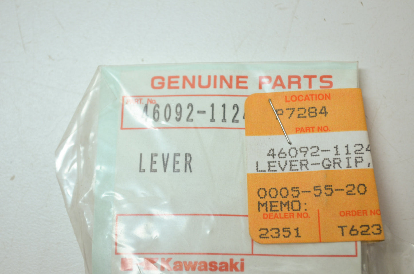 OEM Kawasaki 46092-1124 Choke Lever Grip NOS