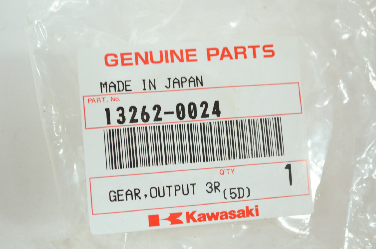 NEW OEM Kawasaki Third 3rd Gear 04-05 KX250F 13262-0024 NOS