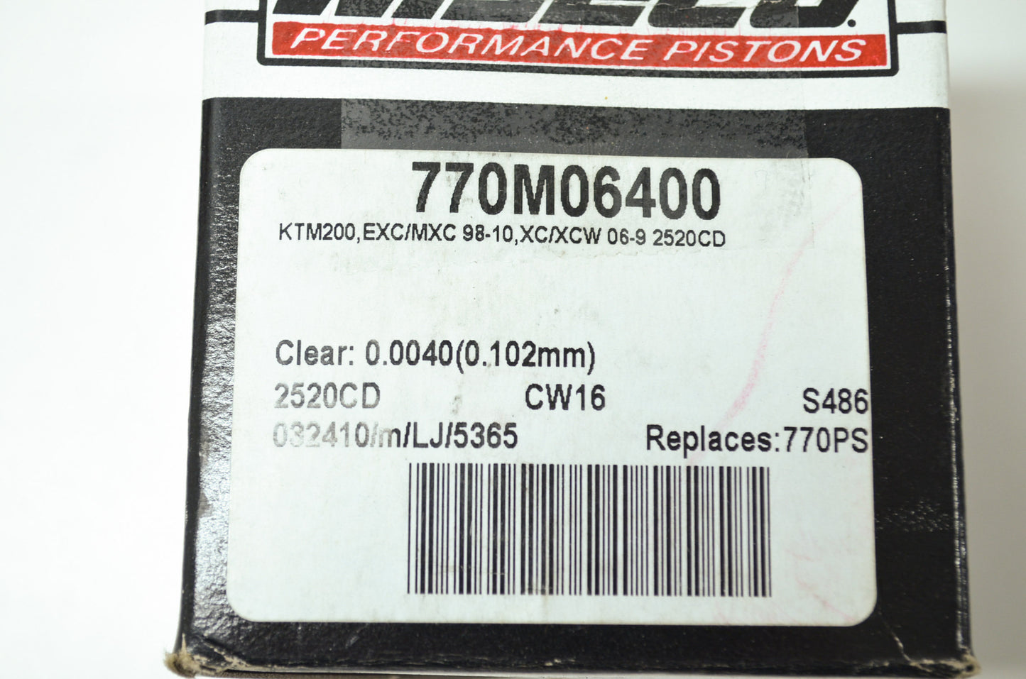 NEW Wiseco Piston Kit KTM 200 EXC MXC XC XCW 98-10 770M06400 NOS