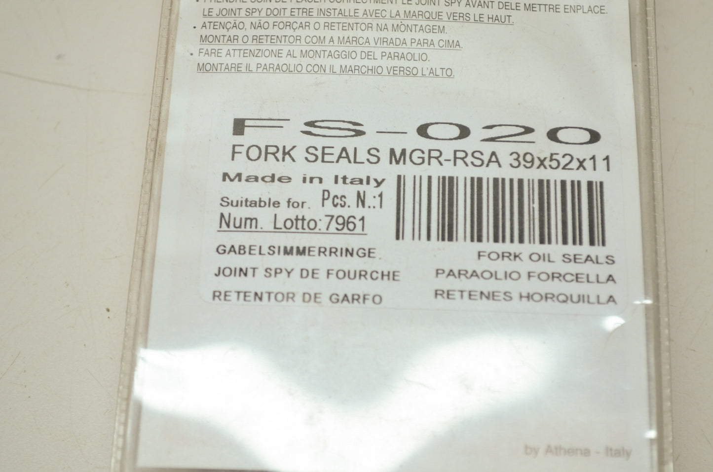 Parts Unlimited FS-020 Fork Seals Honda VF700 CB900 CBX1000 NOS