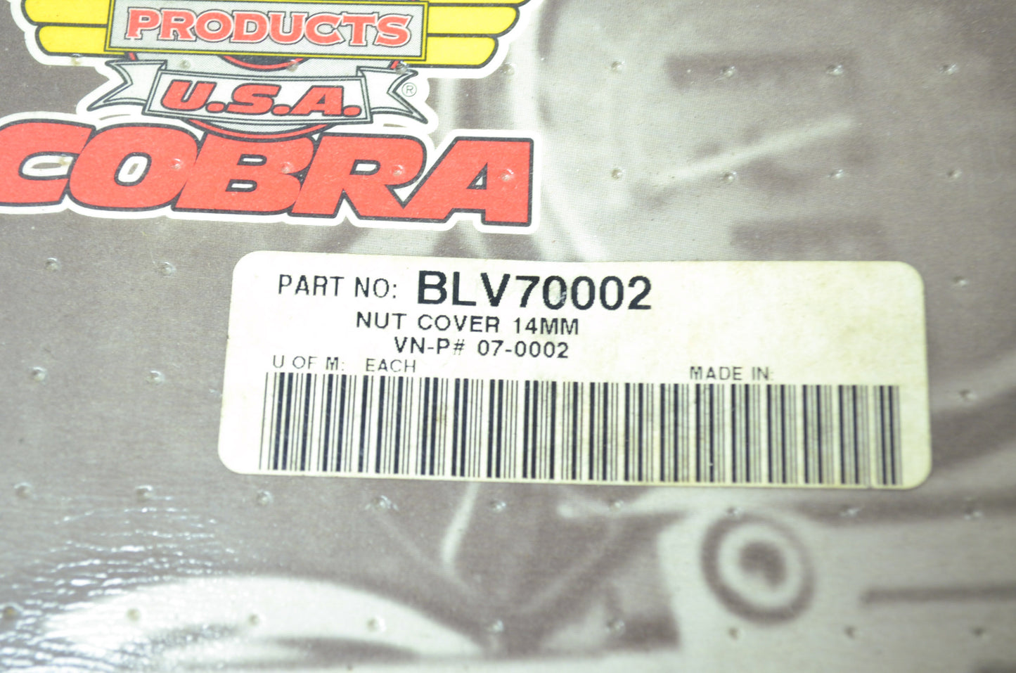 NEW Cobra Chrome 14mm Nut cover BLV70002 NOS