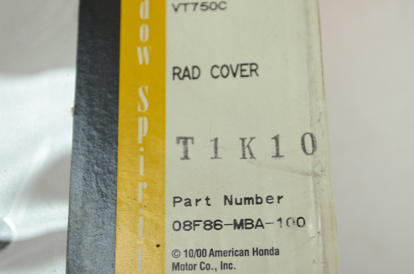 OEM Honda 08F86-MBA-100 Radiator Cover NOS