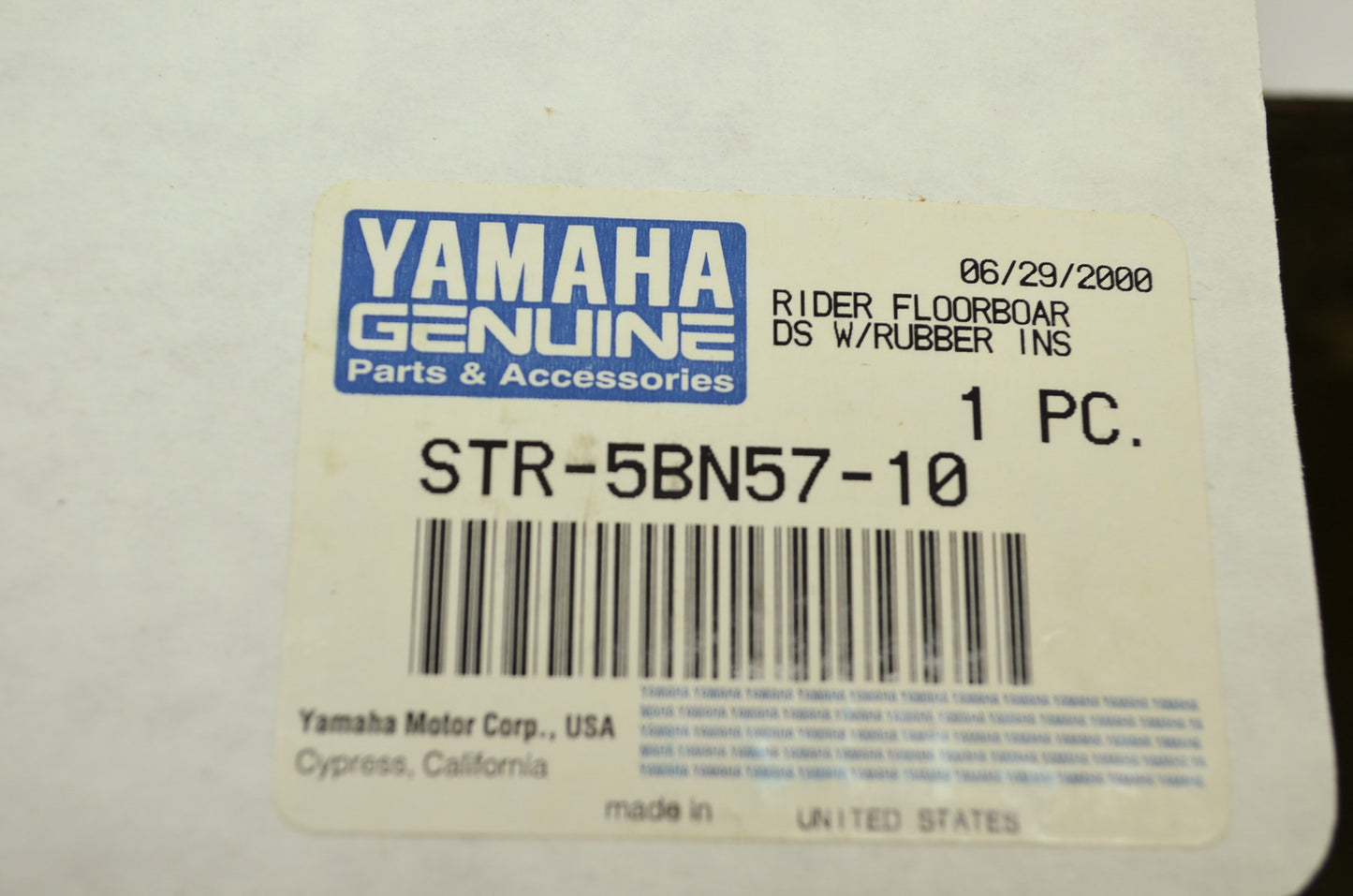 NEW OEM Yamaha Chrome Rider Floorboards 1998-2009 V Star 650 STR-5BN57-10-00 NOS