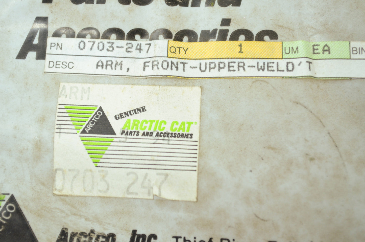 OEM Arctic Cat 0703-247 Front Upper Machined Arm NOS