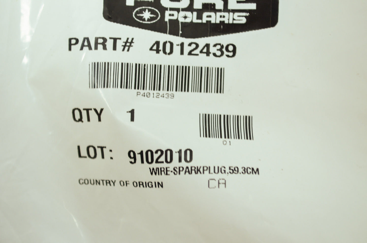 OEM Polaris 4012439 Sparkplug Wire 59.3CM NOS