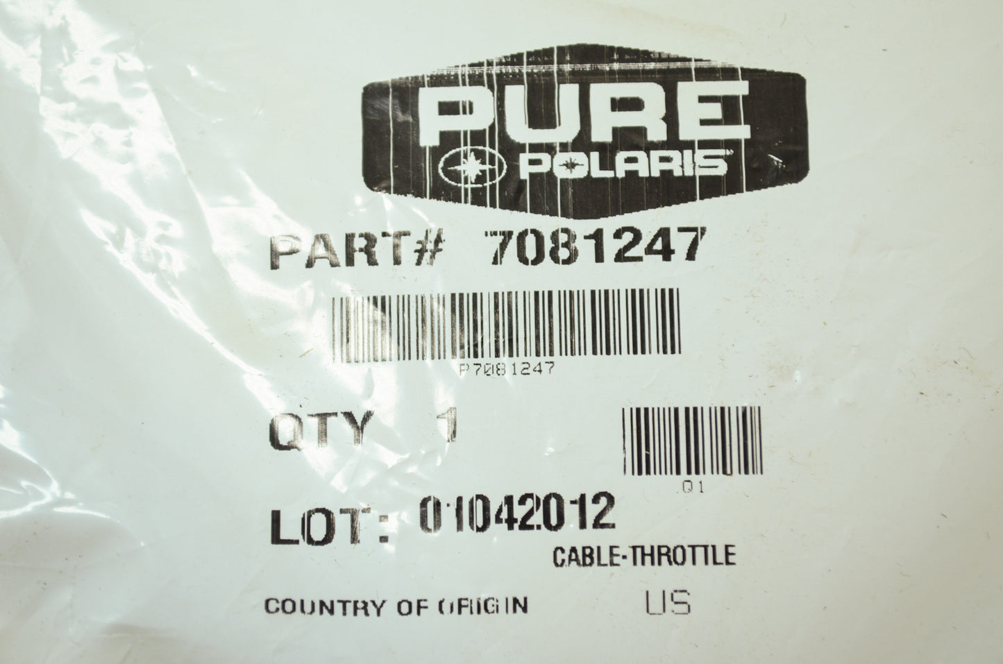 OEM Polaris 7081247 Throttle Cable NOS