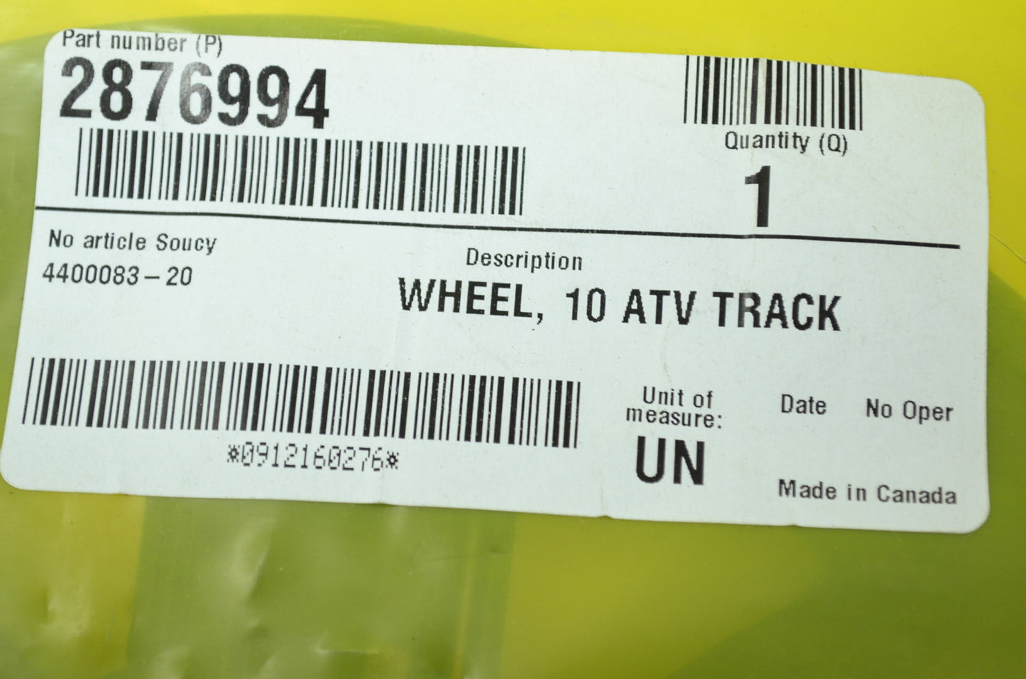 NEW OEM Polaris ATV Track Wheel 10' 2876994 NOS