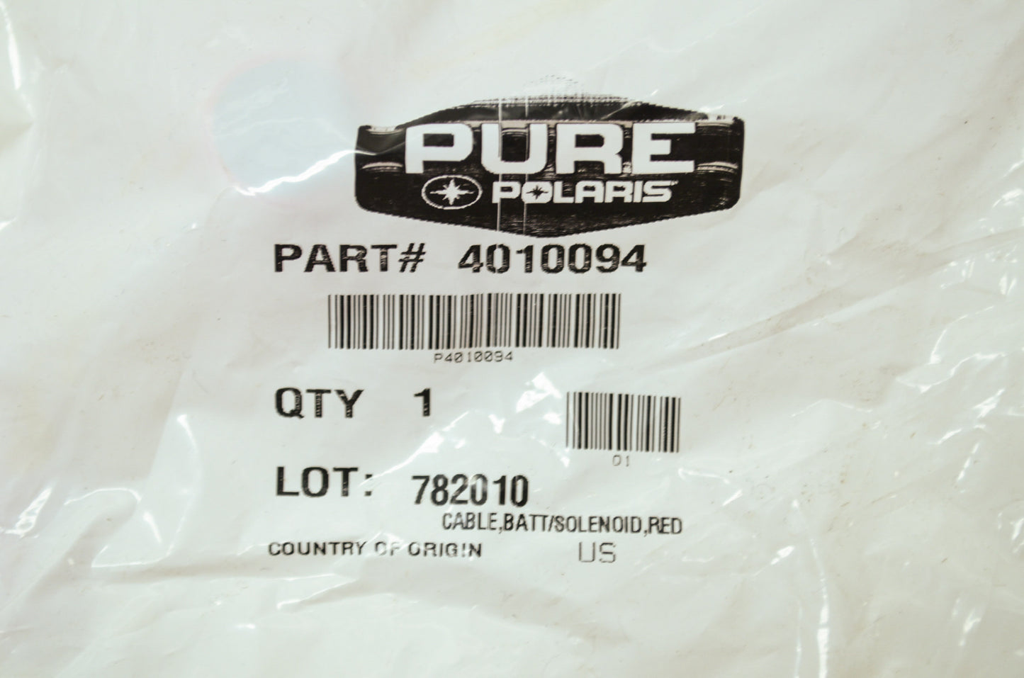 OEM Polaris 4010094 Red Battery Solenoid Cable NOS